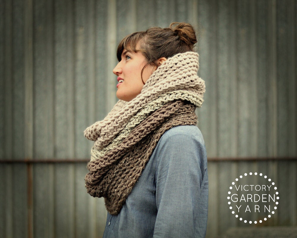 Ombré Cowl Scarf in Café au Lait
