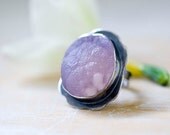 Raw Rose Quartz Sterling Silver Cocktail Ring - Size 7 - Origins