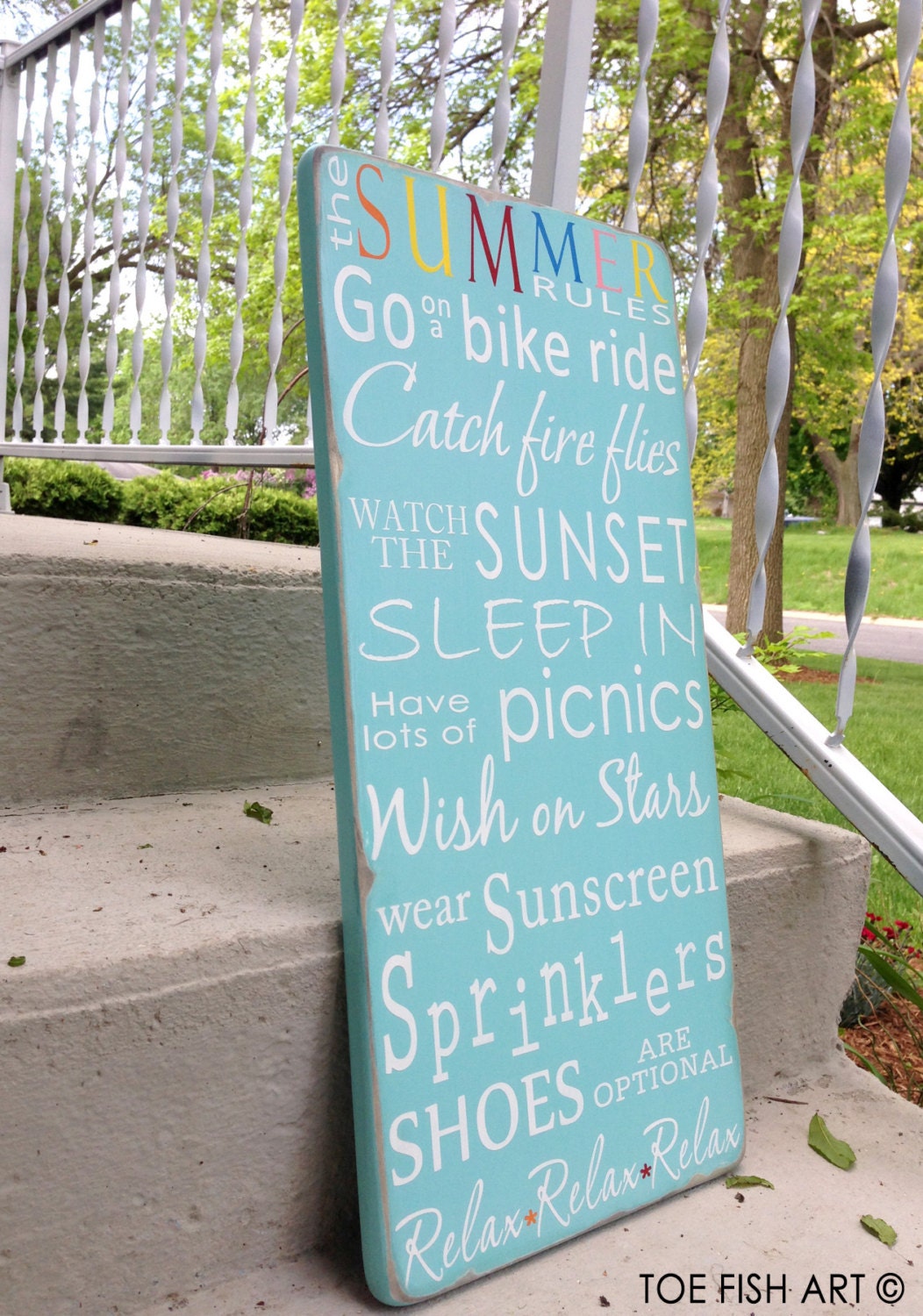 SUMMER  Rules -Vintage Style- Typography Sign