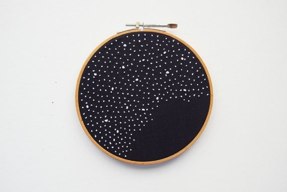 Polka Dot Embroidery Art - The Final Frontier - Space Astronomy Stars - Science Fiction