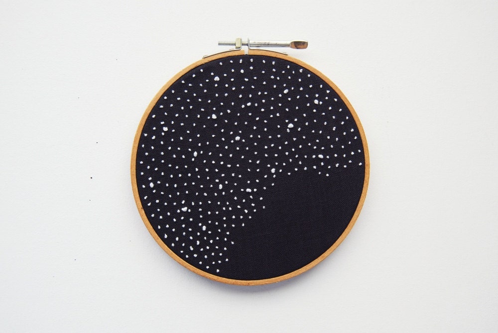 Polka Dot Embroidery Art - The Final Frontier - Space Astronomy Stars - Science Fiction