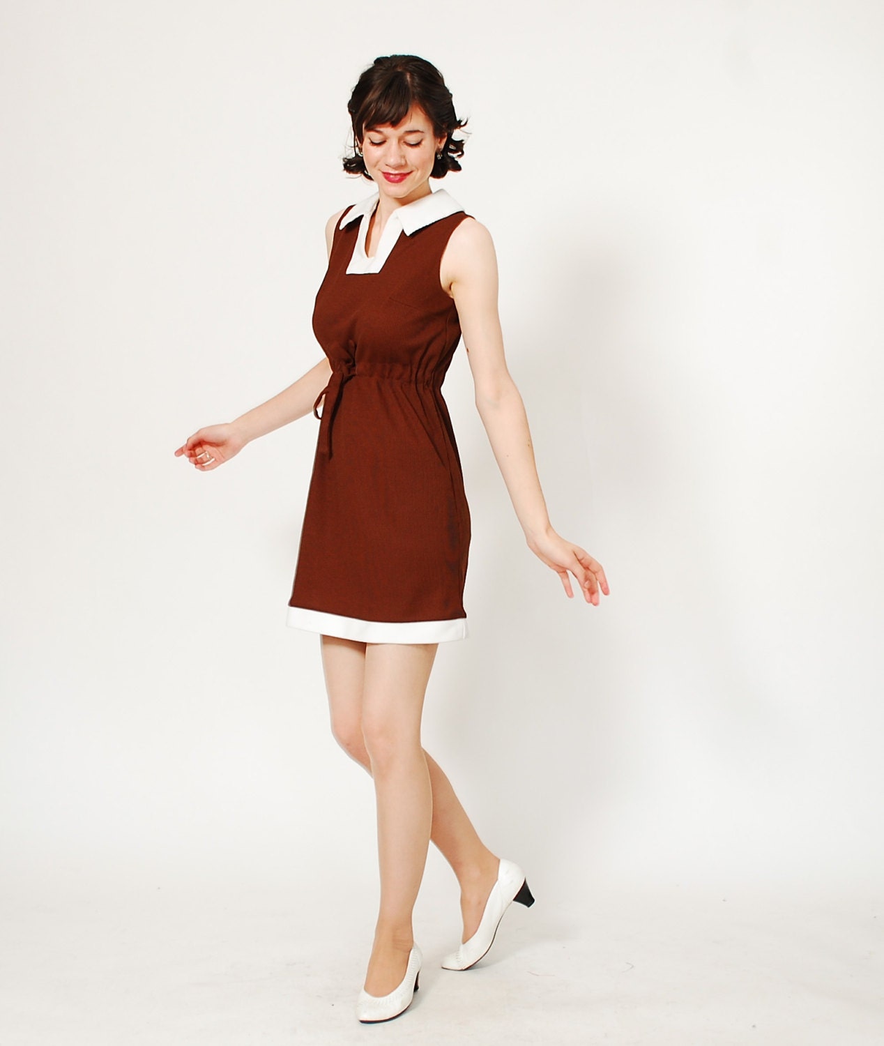 60s MOD Dress - 1960s Dress - Chocolate Kiss