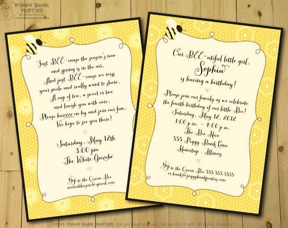 Just BEE-cause Invitation - Personalized DIY Printable Il_570xn