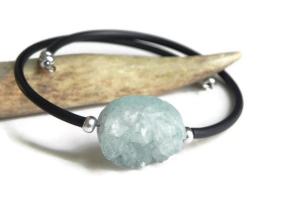 bangle bracelet, Druzy bangle bracelet, memory wire rubber bracelet, modern bangle bracelet, free worldwide shipping