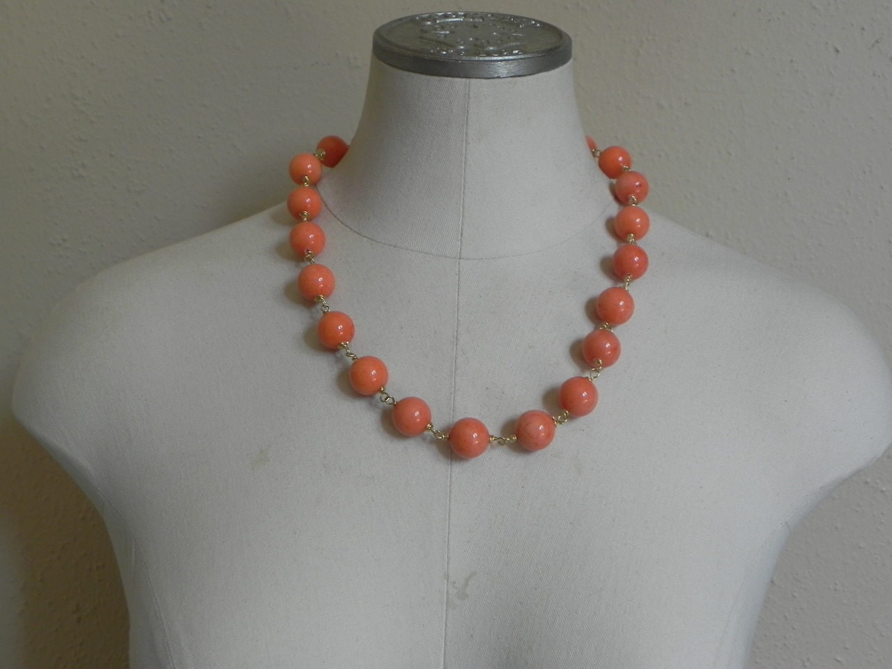 Aventurine Statement necklace, Mod necklace, Orange Aventurine necklace, semi precious gemstone necklace