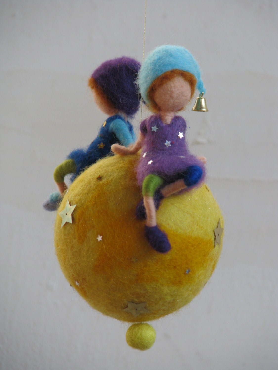 Waldorf inspired needle felted nursery mobile