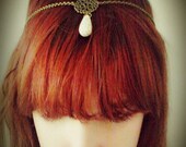 Chain Headpiece Boho Head Jewlry Bohemian Headband Boho Jewelry Boho Chic Bohemian Floral Center Drop Turquoise Head Jewelry Gypsy Headpeice