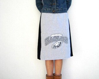 Philadelphia Eagles T Shirt Skirt / Gray Black Midnight Green / Girls / Eco Chic / Knee Length / Cotton / Soft / Fun / ohzie