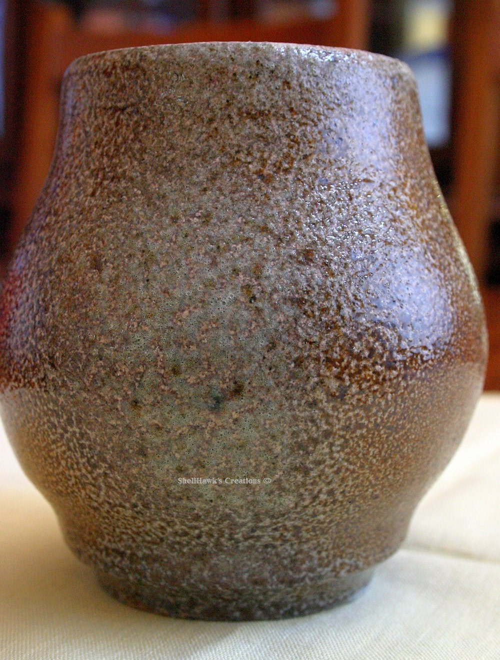 Freckled Vase Rust and Off White Soda Fired