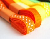 Brigt Summer Ribbon 3/8 inch Pastel and bright Grosgrain Ribbon solid and Polka dots (18 yards) A623 Il_170x135