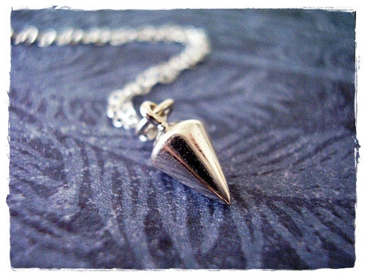 Tiny Spike Pendulum Necklace - Sterling Silver Spike Pendulum on a Delicate 18 Inch Sterling Silver Cable Chain
