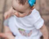 Turquoise Satin Hair Bow Headband, Girls Hair Accessories, Baby Hair Bow Headband, Baby Hair Accessories, Turquoise Hair Bow Headband