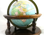 Vintage Peerless Weber Costello Full Mount 6" Terrestrial Desk Globe Circa 1924-1928 - Free USA Shipping