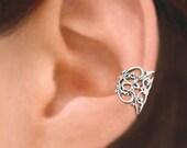 925 Lace Filigree - Sterling Sliver ear cuff earring jewelry - non pierced earcuff clip 011013