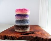 Needle Felted Wool Ombre Bracelet (one) - Earth Day Gift  - 100% Natural Wool - Rustic - Natural - Organic