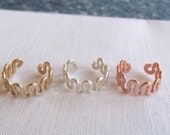 Wave Band Toe Ring in Silver, Gold or Copper