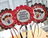 3 Cowgirl Birthday Centerpiece Sticks - Cowgirl Birthday Decorations - Western Birthday Party