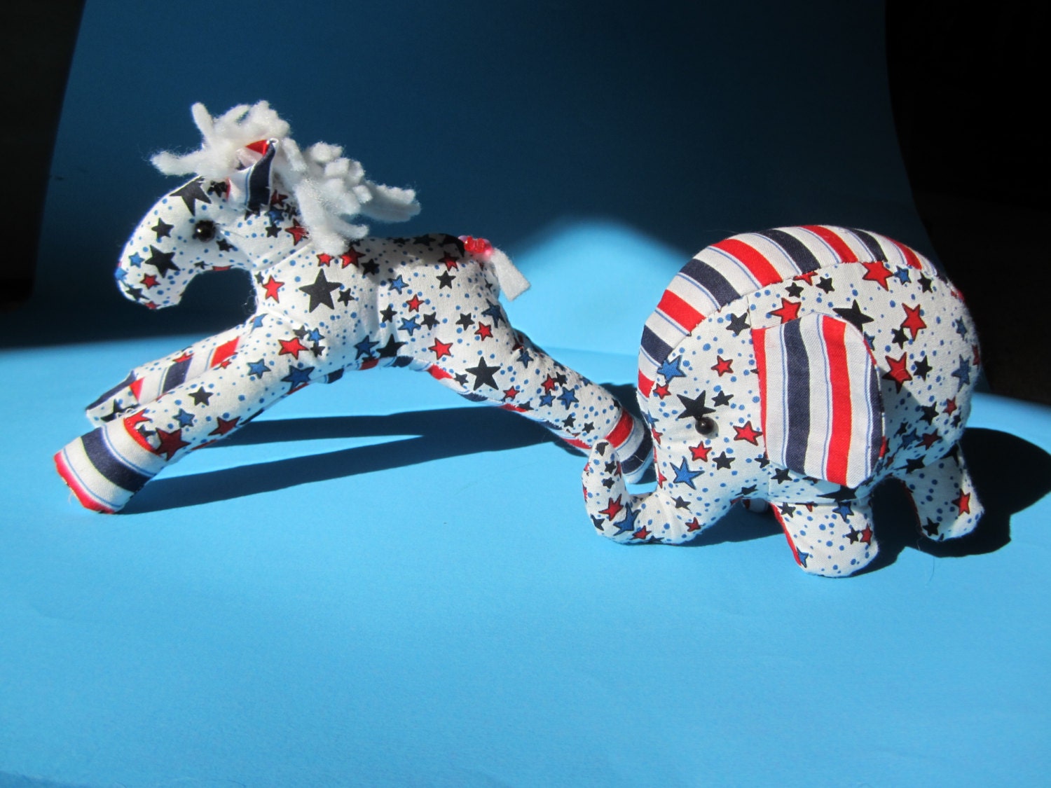 Republican Elephant or Democratic Donkey Patriotic Stuffy