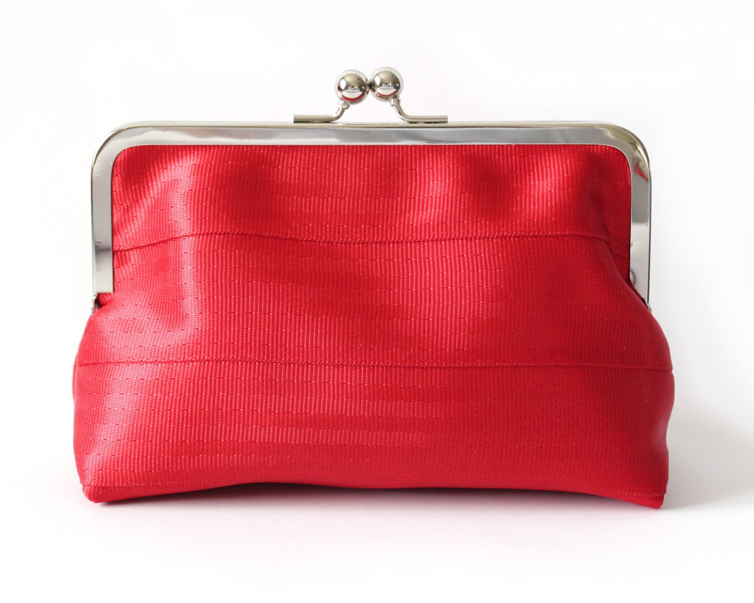 Red seatbelt clutch purse - Women's seatbelt bag