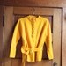 Sweater 70s Vintage 1970s YELLOW Belted Knit Vegan S M Medium