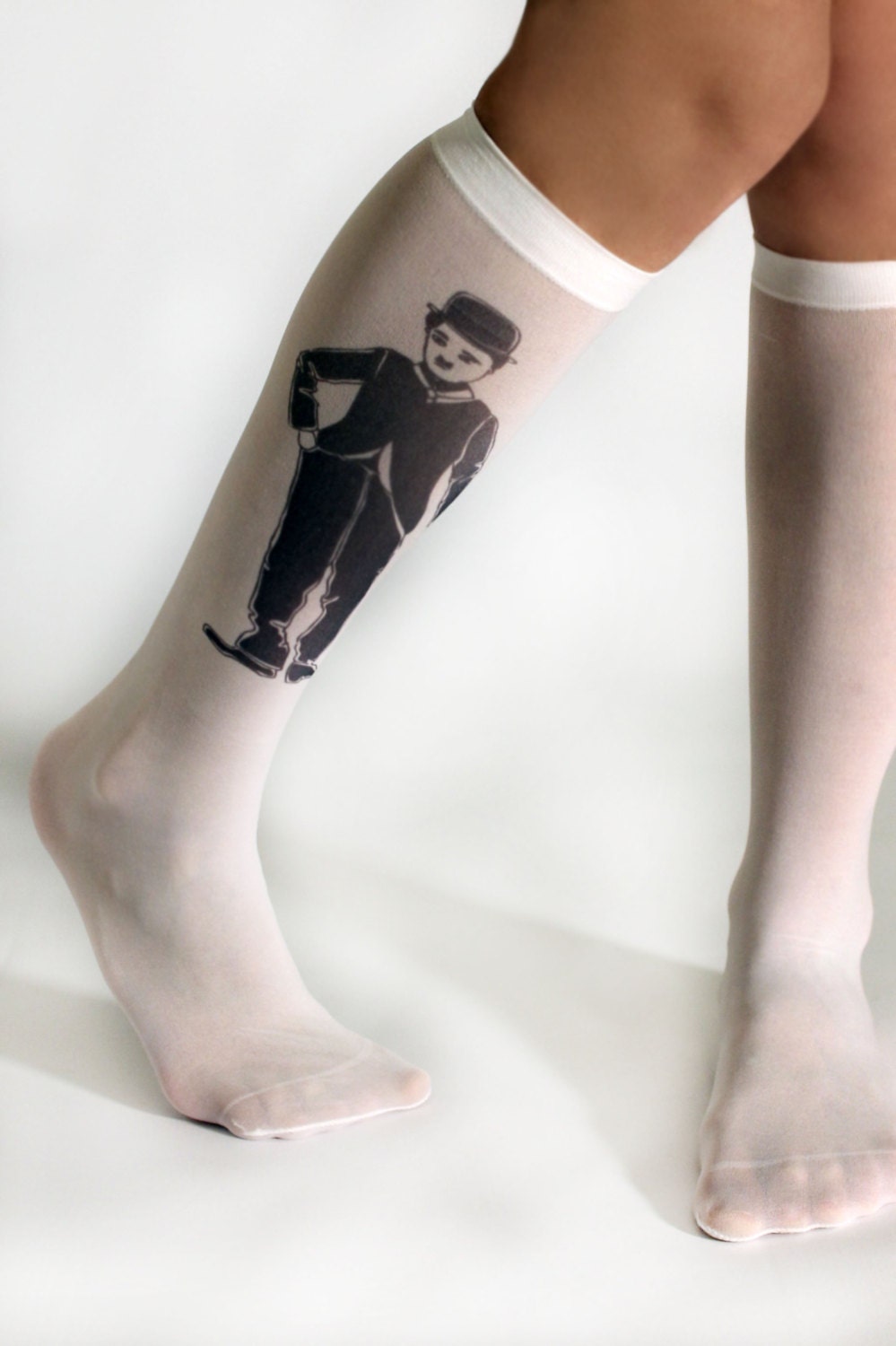 Tatto socks - Charlie Chaplin / Silent Film / movie star / tattoosocks