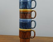 Set of 4 Ceramic Stacking Mugs