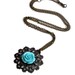 Vintage style synthetic coral resin rose cabochon pendant necklace( red, turquoise, antic brass)