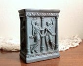Vintage - Roman - Ceramic - Art Nouveau - Verdigris - Blue - Brown - Greek - 60s - Pottery - Planter
