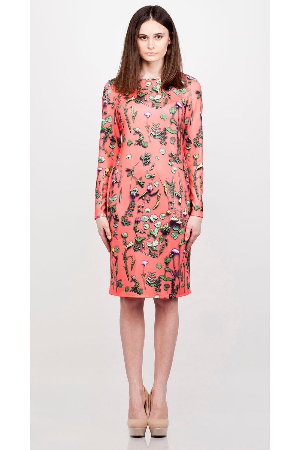 Juicy Orange floral dress - QooQooFashion Juicy Orange floral dress - QooQooFashion