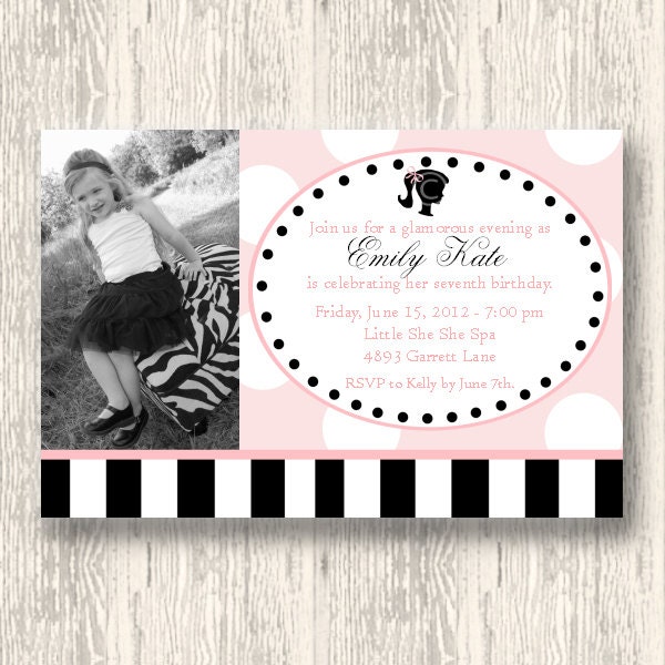 Vintage Doll Printable Photo Invite for Birthday Party or Baby Shower DIY Invitation By BeeAndDaisy Il_570xn