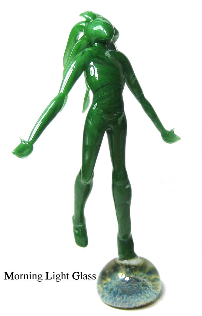 Stepping Out, Female Art Glass Sculpture, Home Decor