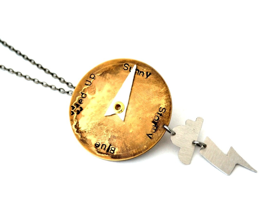 Steampunk Mood Necklace, Mood Indicator Necklace, Customized Necklace
