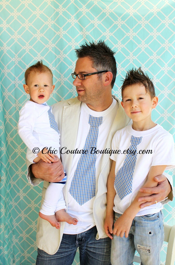 Father's Day, New Dad, Summer Wedding set.  1 Big Brother Little Brother Tie Shirt & 1 Little Brother Tie Onsie.  Non Personalized.