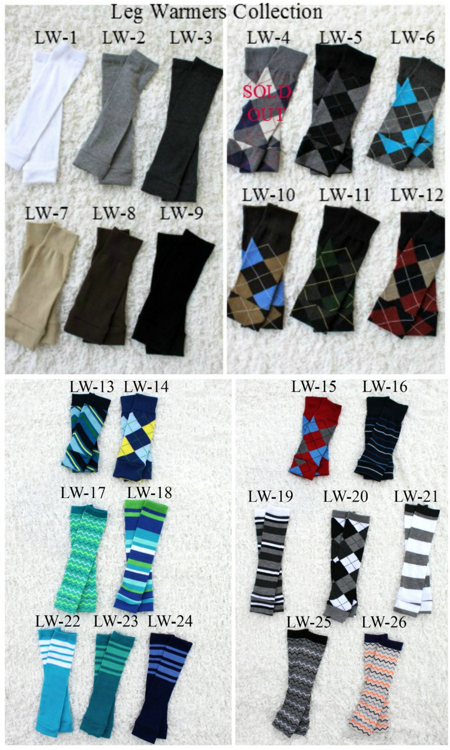 2 Pairs -  Baby Boy Leg Warmers.  Perfect for Cloth Diaper Changing & Crawlers.  Argyle, Plaid, Polka Dots, Solid, Chevron, Zig Zag, Stripes