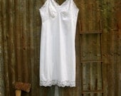 Vintage White Nylon Vanity Fair Lace Full Slip