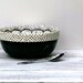 Black and White and Lovely All Over...Vintage Style Bowl