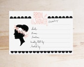 Bridal Shower- Silhouette Fill In Invitation- 4x6 - Pack of 20 with envelopes