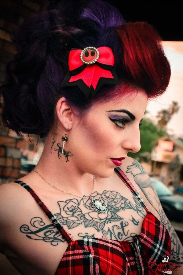 Star Wars Rebel Bow Black & Red Traditional Hair Bow Clip