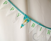 Tinkerbell Birthday Party Banner  - Matching Crown Avalible - Party Decorations - Fabric Birthday Flags