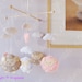 Baby Crib Mobile - Baby Mobile - Sweet Lambie Mobile - Animal Mobile - Pink Tan White Sleepy Sheep theme(You can pick your colors)