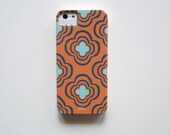 Geometric Floral iPhone 5 case l QuatreFlower Orange Blue l  BARELY THERE geometric pattern redtilestudio