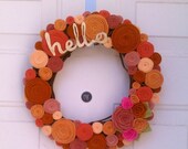 hello rosette wreath