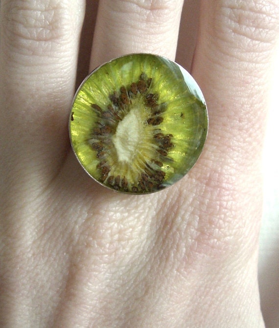 Kiwi Ring - Fruit Jewelry - Real Fruit
