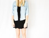 levi's washed denim button up size kids medium