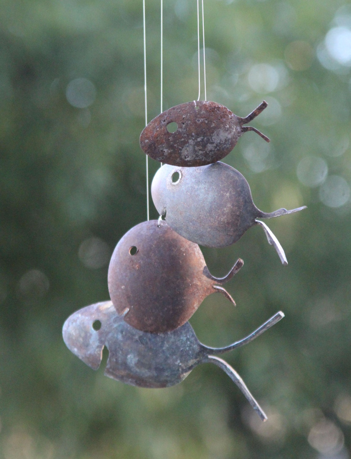 Rustic Spoon Fish Wind Chimes