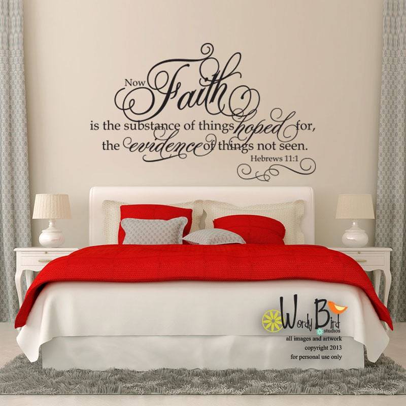 Faith Hebrews 11:1 - Vinyl Wall Decal Sticker Art - Bible Wall Art