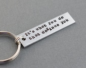 Dark Knight It's What You Do That Defines You Hand Stamped Keychain by TheCopperFox