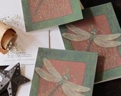 Dragonfly Card Set of 4 Unique Dragonflies 5 x 7 EcoFriendly Award Winning Garden Party Butterfly Wings Insect Nature Spirit