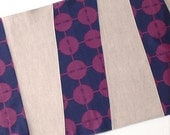 Wonky Stripes Table Runner -- Navy and Plum - Ready to Ship