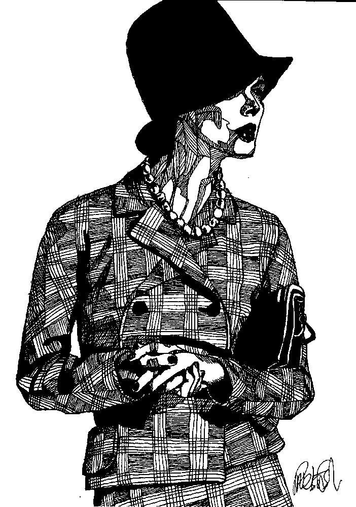 B&W Fashion Illustration - Tweed by Paul Nelson-Esch